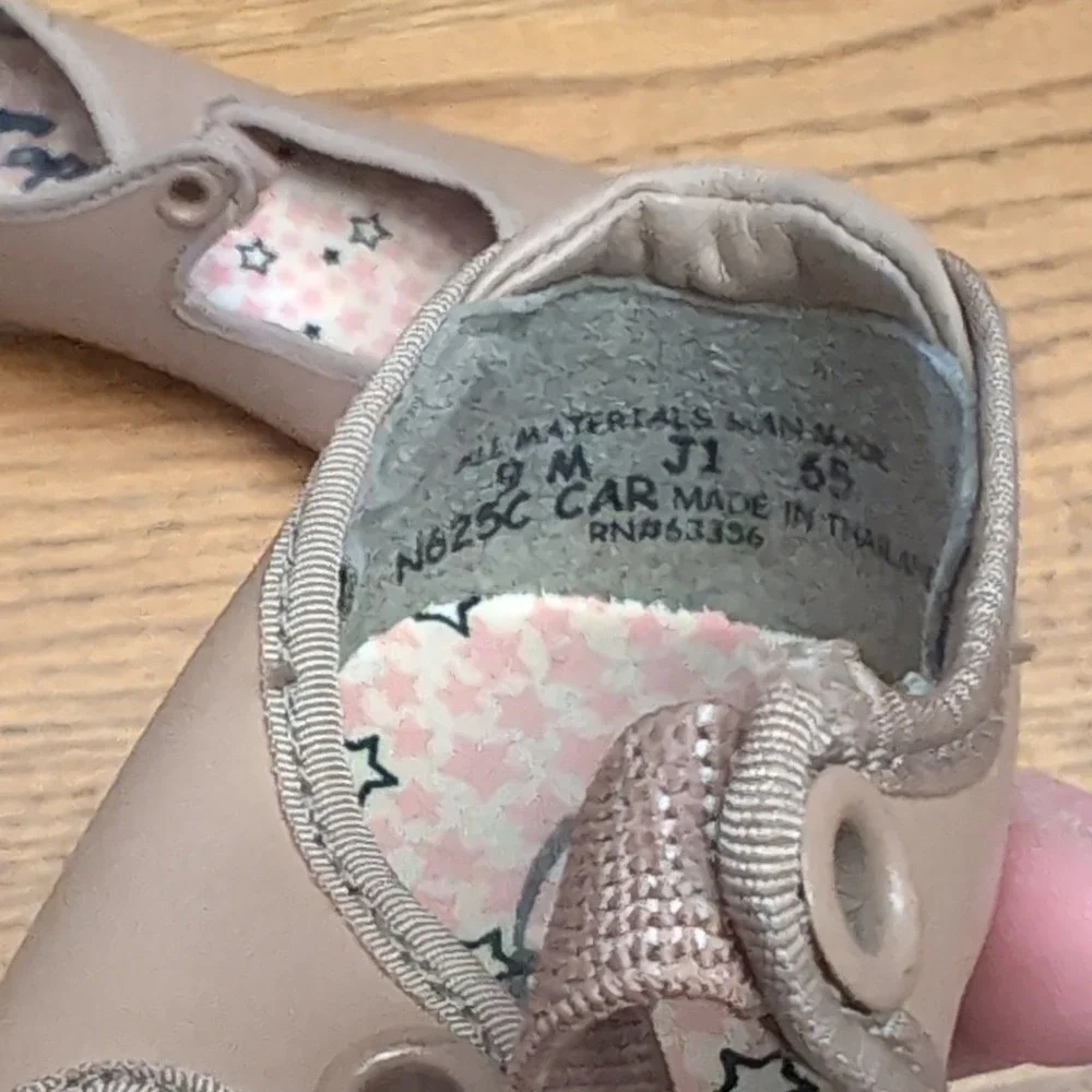 Capezio Jr Tyette N625C Girls Tap Shoes Tan 9 M Attached Taps